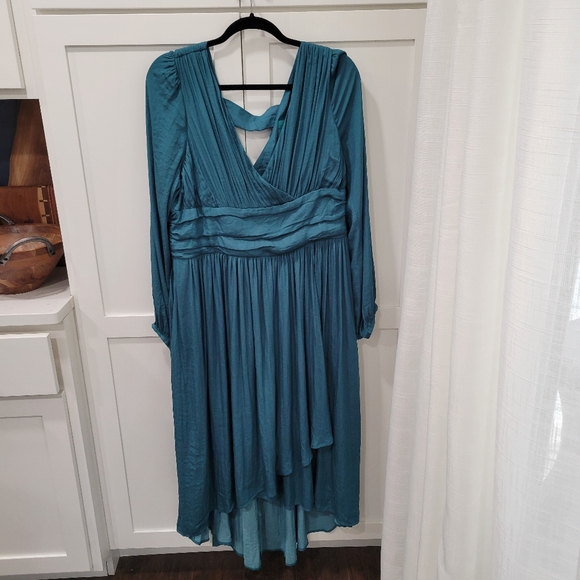 Anthropologie Gwendolyn Maxi Dress Hi Low Surplice Neckline Plus Size 16W - Picture 2 of 13